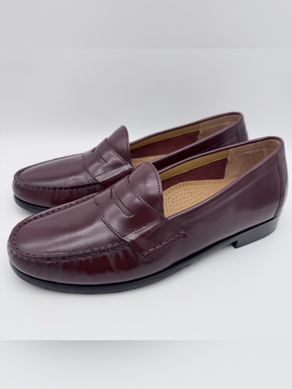 Cole Haan C13408 Burgundy Leather Penny Loafers Dress Shoes Men's Size 7.5 M